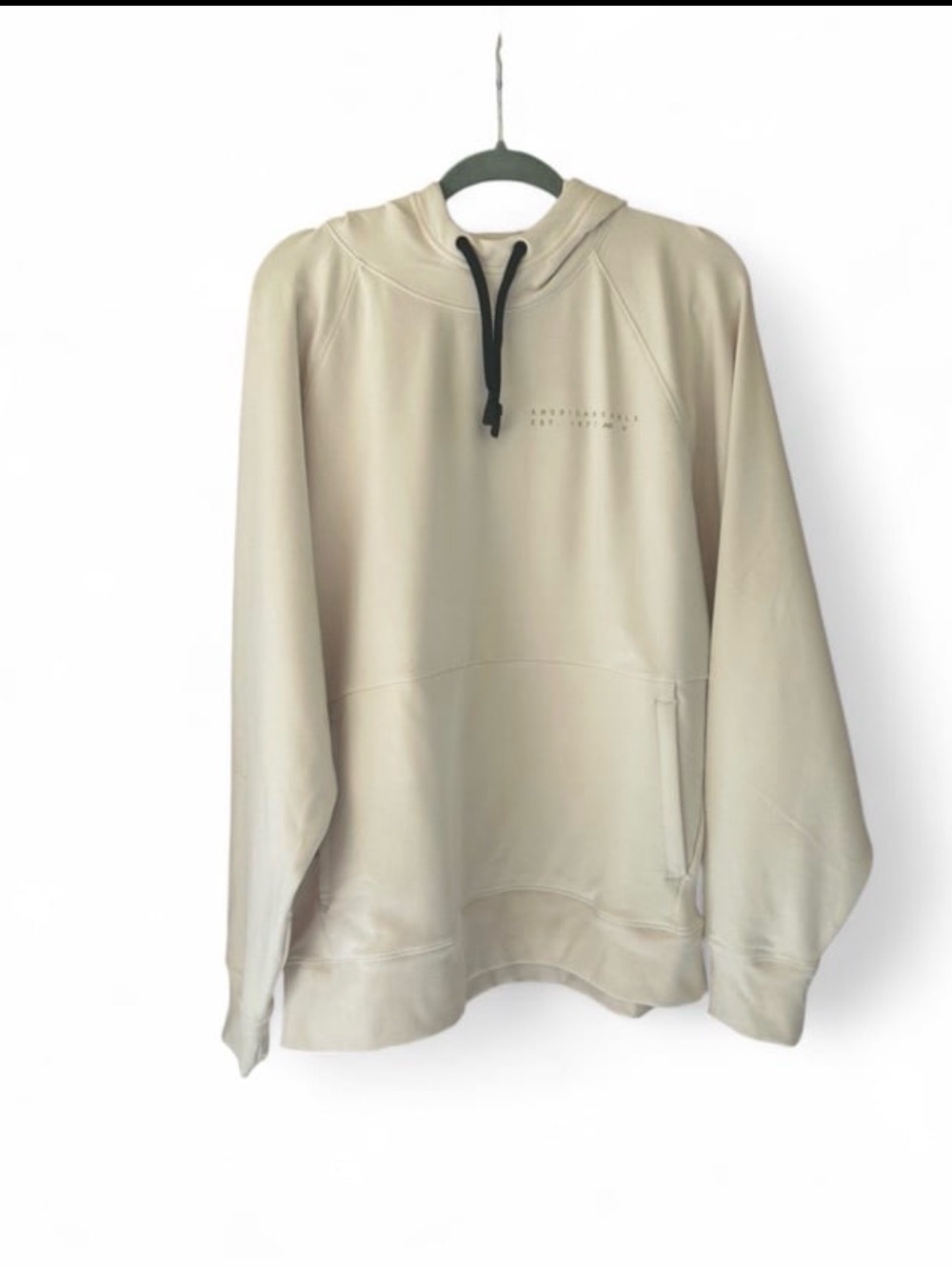 American Eagle Beige Hoodie with Black Drawstrings